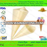 Direct Factory Disposable Wood Cone Pine Wood Ice Cream Cone