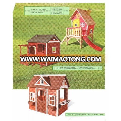 Outdoor Wooden Children Playhouse for Kids Game Slide